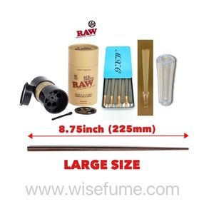 RAW six shooter filler king size + slide lock cone case+ glass tip + lar…